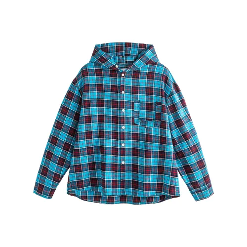 ME DA IGUAL Blue Plaid Унисекс Рубашки