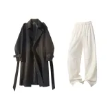 Чёрный + Бежевый Брюки