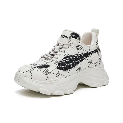 FION Low-Top Cushioned Sneakers Бежевый Черный Женские