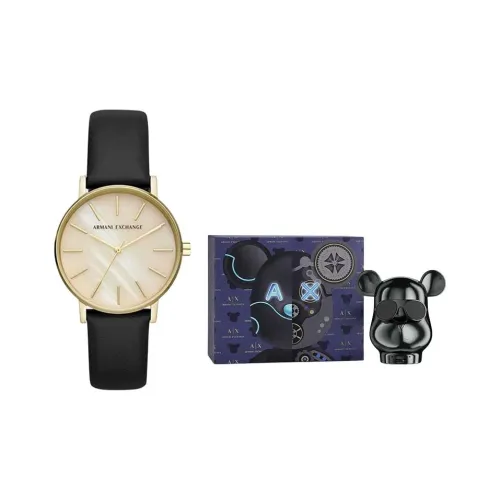 ARMANI EXCHANGEAE Наручные часы Кварцевый механизм Кожаный ремешок Матиальная раковина Циферблат часов Женские часы