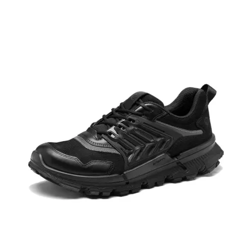 Ecco Walking 2,2 TRL Устойчивый к истиранию Легкий Отскок Низкий Топ Альпинистская Обувь Мужская Черная
