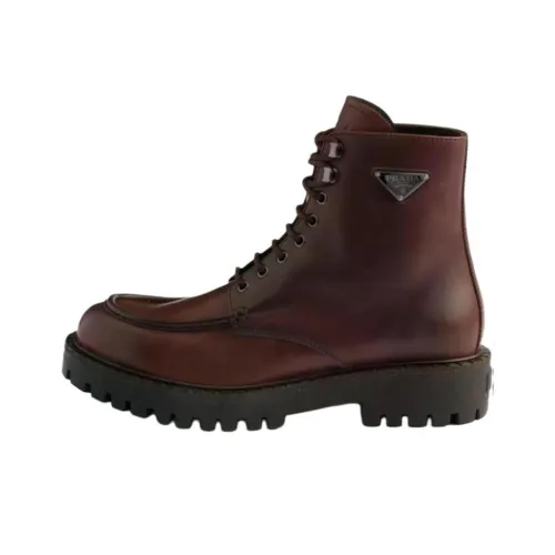 PRADA Короткий Мартин Ботин Мужской Умбра