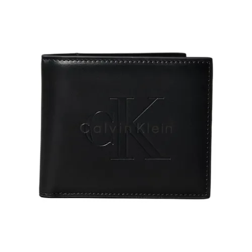 CALVIN KLEIN Напп Кожа Кошелек Мужской Черный