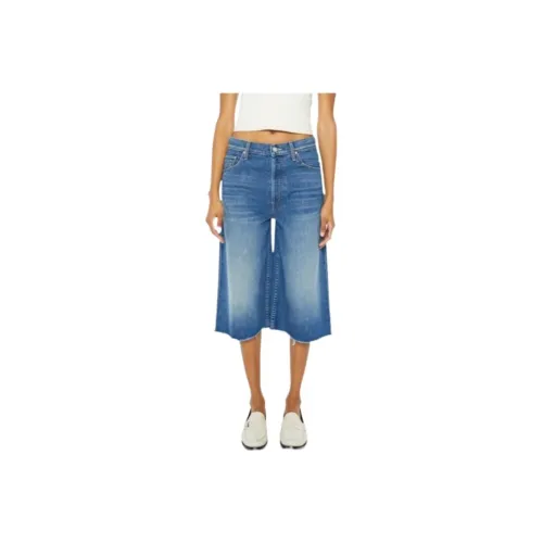 MOTHER Blue Women's Denim Shorts MOTHER Синий Женские Джинсовые Шорты
