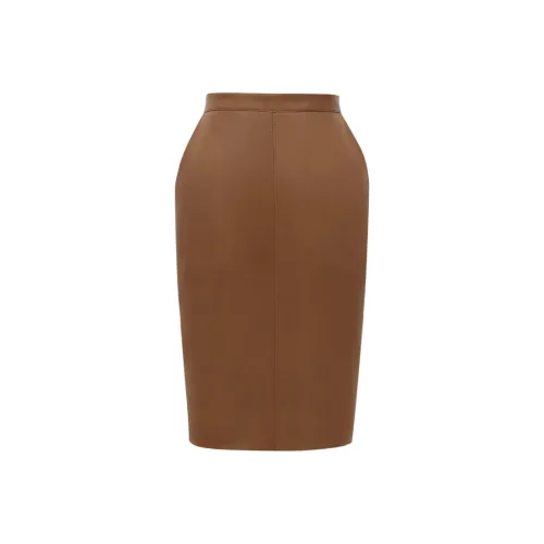 SAINT LAURENT Кожа Длинная Юбка Женская