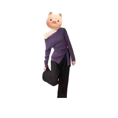 PZHK Фиолетовый Топ Женский Трикотаж