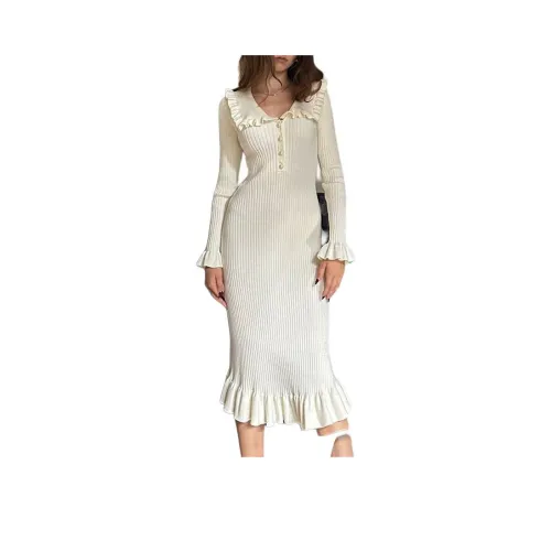 GIUHF Длинное платье с длинными рукавами женское