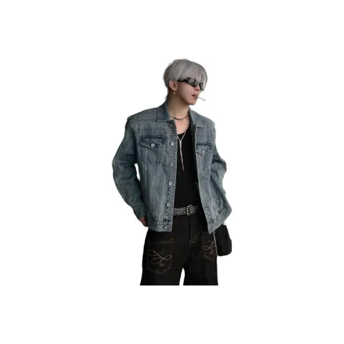 HIPHOPPUNKS Синий Мужской Джинсовые куртки