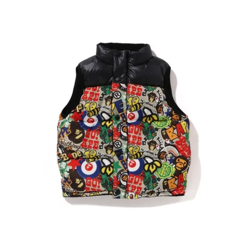 A BATHING APE Пуховый жилет FW25 для детей в возрасте 3-7 лет