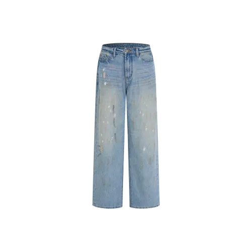 PASSWAY STUDIO Светло-синие унисекс джинсы