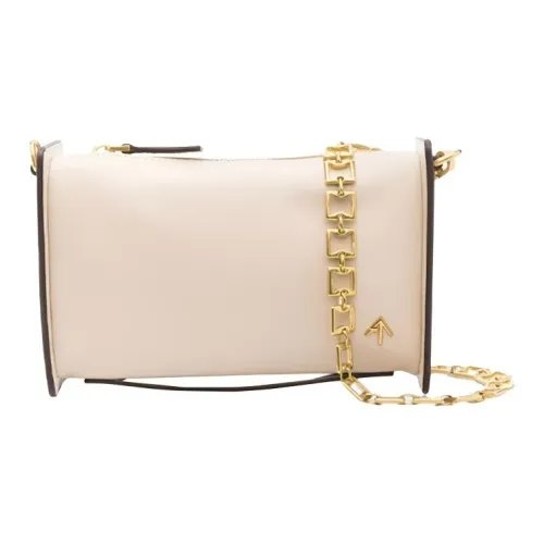 Manu Atelier Сумка через плечо из телячьей кожи мини женская бежевая