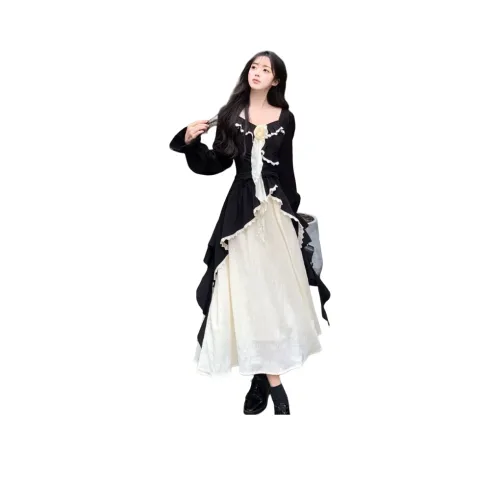 GIUHF Длинное платье с длинными рукавами женское