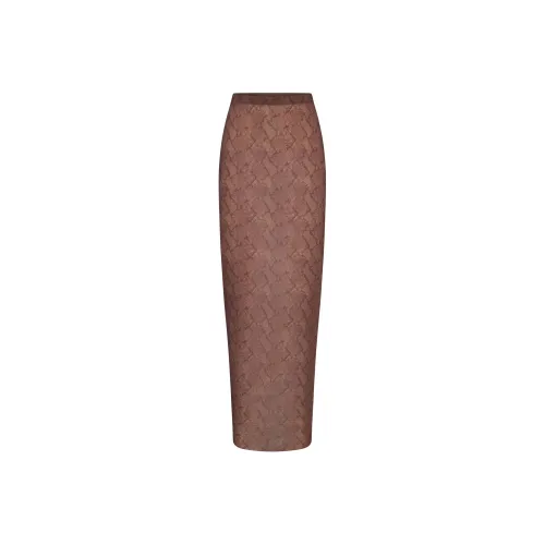 SKIMS FW25 MILKY Прозрачная Длинная Юбка Повседневная Длинная Юбка Женская
