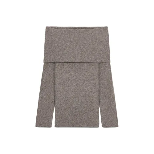 ZARA Темно-серый коричневый женский трикотаж