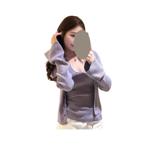 ZVJH Фиолетовый Женский Трикотаж