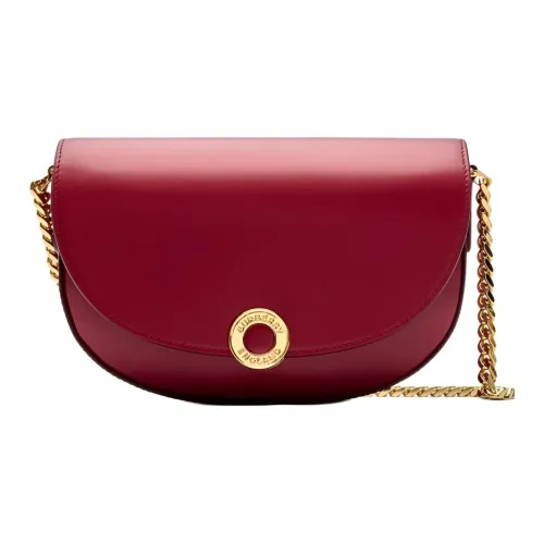 Burberry Logo Graphic Bag Chain Strap Foldover Flap With Magnetic Closure Hand-painted Edges