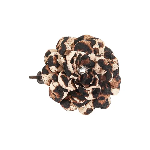 Lano Темный кофейный Леопардовый принт Цветочный Заколки для волос Женские