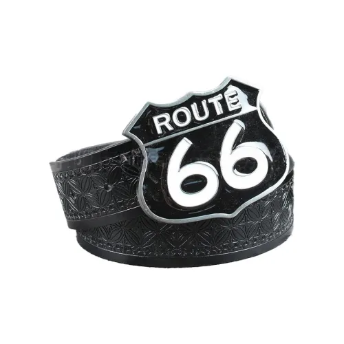 66ROUTE 66 Ремни из ПУ (полиуретана) кожа унисекс 3,7 см