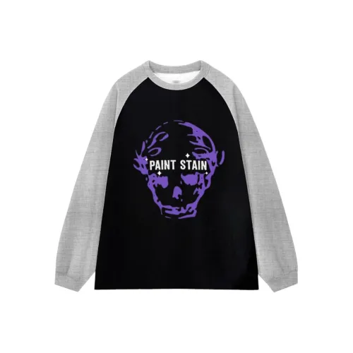 PAINT STAIN Черный Серый Цвет Унисекс Свитшоты