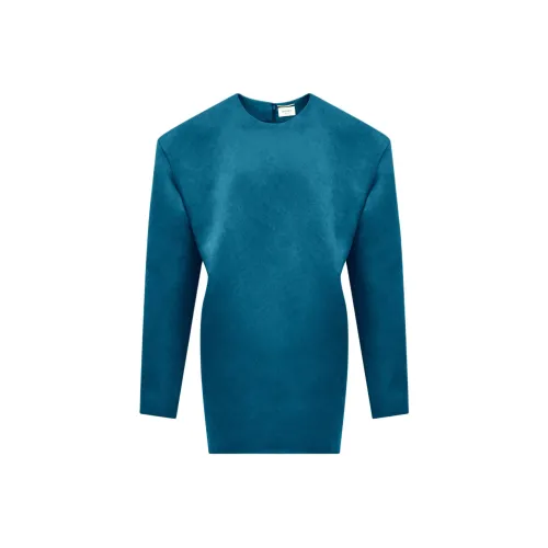 SAINT LAURENT Длинное платье с длинными рукавами женское