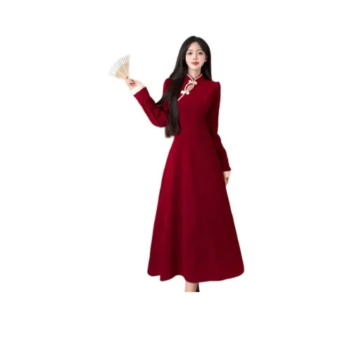 The Temptation Of The Muse Длинное платье с длинными рукавами женское