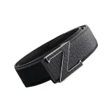 Серебряная пряжка + черный ремень