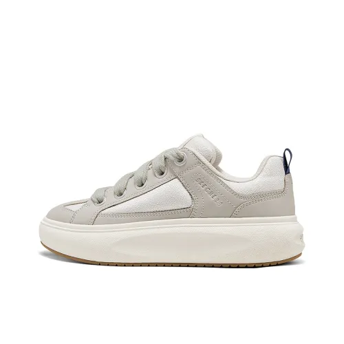 Skechers Удобные Повседневные Облако Сыры Пухлые туфли Дышащий Длина корпуса Увеличение Низкий Топ Кроссовки для скейтбординга Женские Сливочный