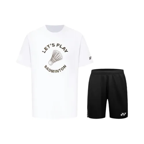 YONEX Комплект Одежды Белый Топ + Черный Низ Унисекс Повседневная Спортивная Одежда