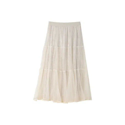 NIKOY Абрикос Женские Повседневные Длинные Юбки