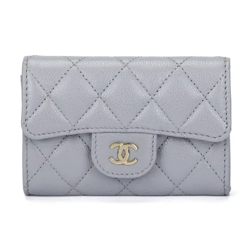 CHANEL Коровья кожа Мелочь Кошелек Кошелек Обычный Женский Серый