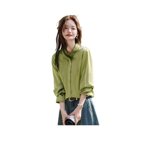 Still Quiet Удобный Бусина Пуговица Рубашка Женская