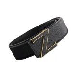 Золотистый тон застежка + черные кожаные ремни