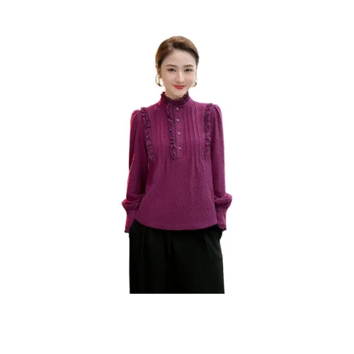 Tang Xi Ягодно-фиолетовый Женские Рубашки