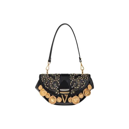 VERSACE Virtus Коровья кожа Сумка через плечо Женская Черная