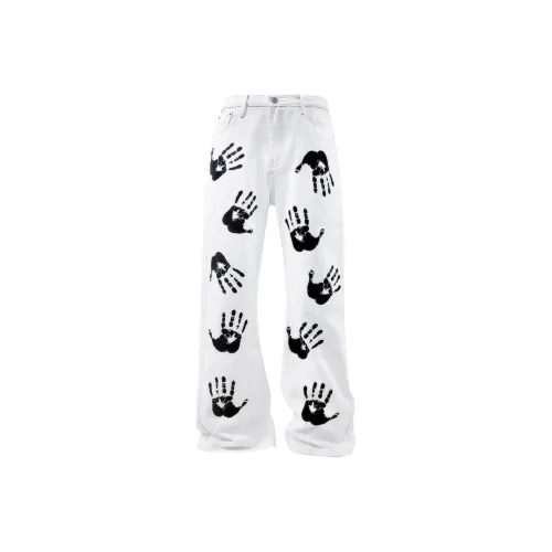 NICEAMOLA Белый Унисекс Повседневные Штаны