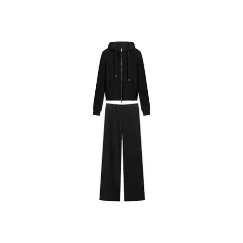 ZVJH Черный Женский Повседневный Костюм