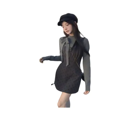 GIUHF Длинное платье с длинными рукавами женское