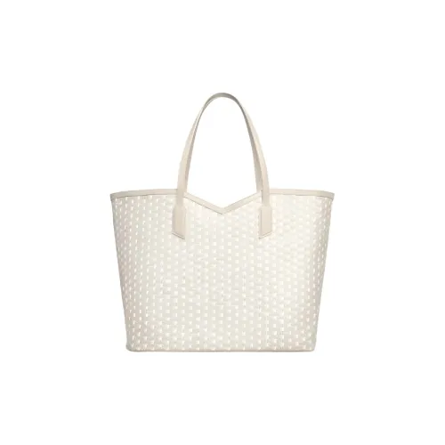 Moynat Кожаная отделка с холстом тоут-сумка сумка для покупок женская серая