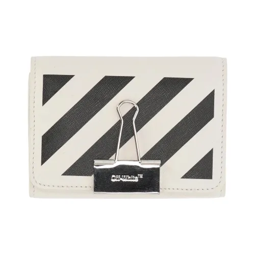 OFF Белый Кожа Держатель для карт кошелек Унисекс Черный белый