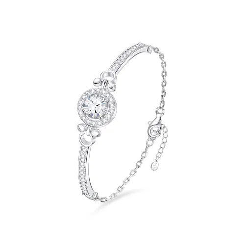 Disney Медный с покрытием Белое Золото Браслеты Женские Серебряные