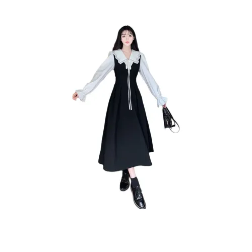 ZCDECO Длинное платье с длинными рукавами женское