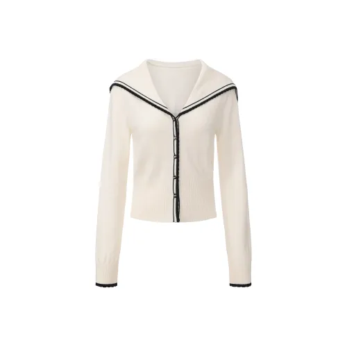 CHIWAWAMEME Бежевый Абрикос Черный Женский Трикотаж