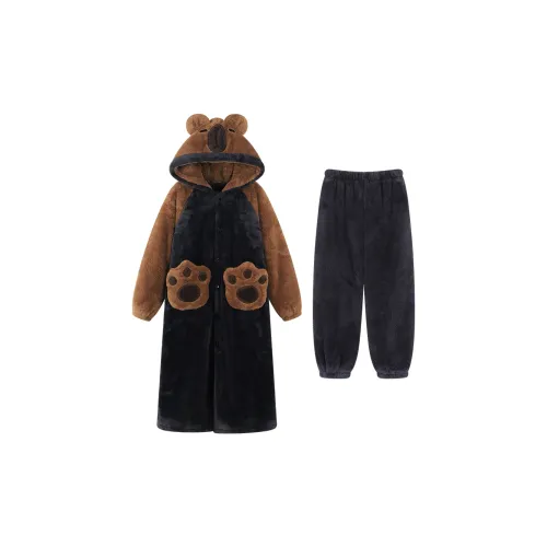 QIAOYUN Коричневый Мужской Халат для ванной