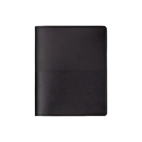 HERMES Manhattan Sombrero II Телячья кожа с Epsom Телячья кожа Кошелек Мужской 89 Черный