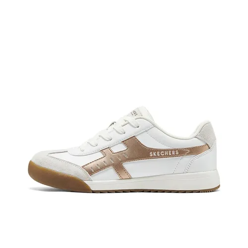 Skechers Zinger 2,0 Устойчивые к истиранию Низкие Кроссовки для скейтбординга Женские Белые Золотые