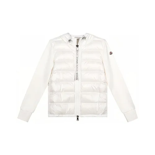 Moncler Однотонный С капюшоном Съемный капюшон Облегающий Тонкий Пуховик Женская Белая