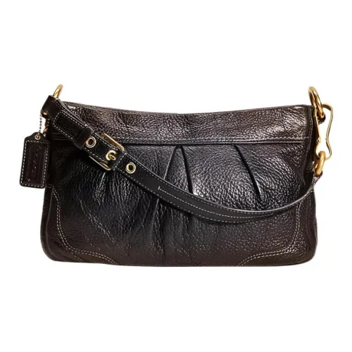 COACH Hamptons Кожа Сумка Сумка через плечо Сумка через плечо Средняя Женская Черная