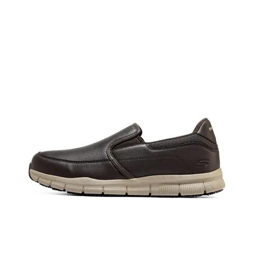 Skechers Relaxed Fit Work Slip On Бизнес Мягкая подошва Коммутирование Низкий топ Повседневная обувь Мужской Шоколад