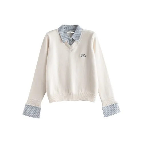 Tonlion Белый тон Женская трикотажная одежда