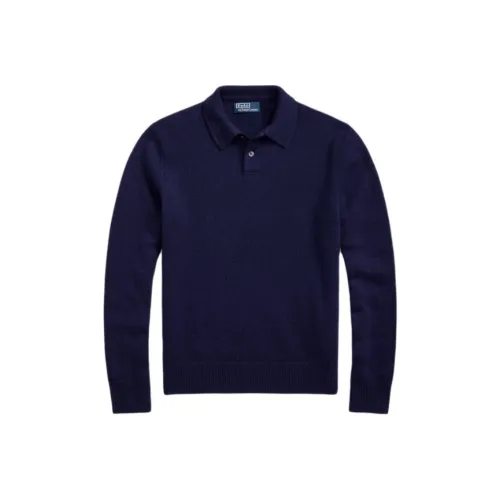 Polo Ralph Lauren SS23 Кашемир Свитер Мужской Темно-синий